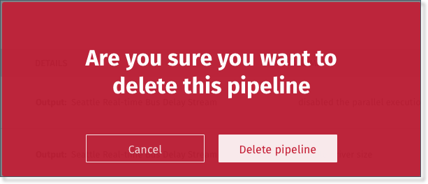 screenshot of delete pipeline confirmation dialog