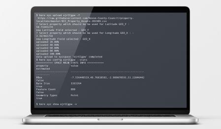 HERE Data Hub CLI on laptop