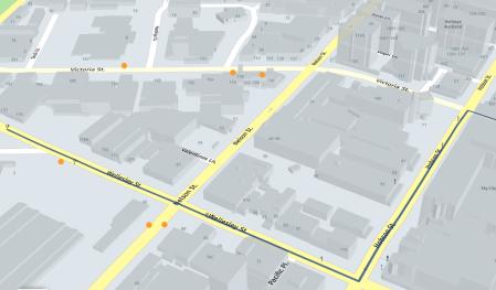 Map with route using HERE Data Hub