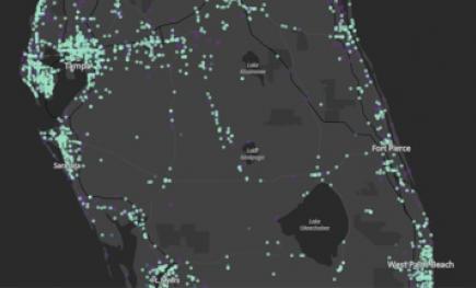 map of pedestrian casualties in Florida